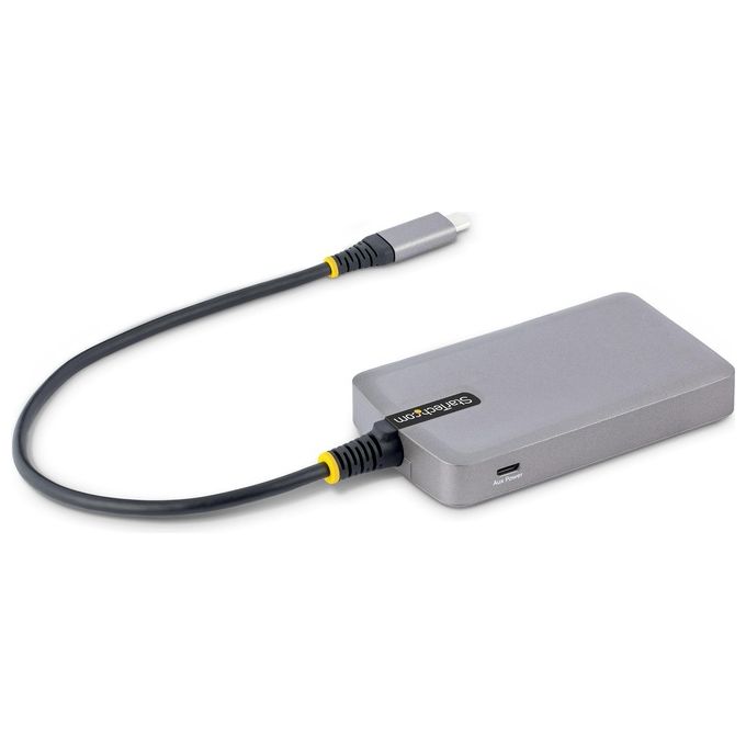 StarTech 5G3AGBB-USB-C-HUB Hub USB C con 3 Porte USB A e Gigabit Ethernet Alimentazione Bus fino a 15W Cavo 30 cm colore Grigio