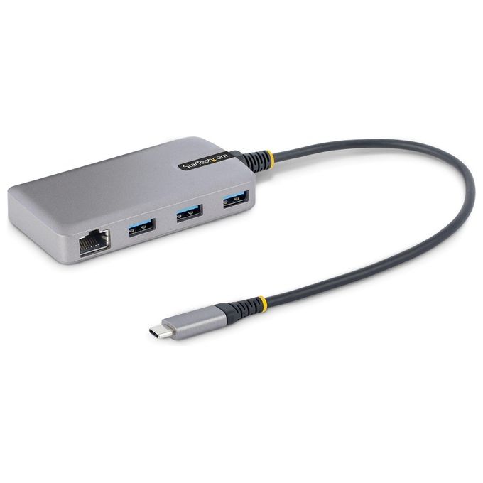 StarTech 5G3AGBB-USB-C-HUB Hub USB C con 3 Porte USB A e Gigabit Ethernet Alimentazione Bus fino a 15W Cavo 30 cm colore Grigio