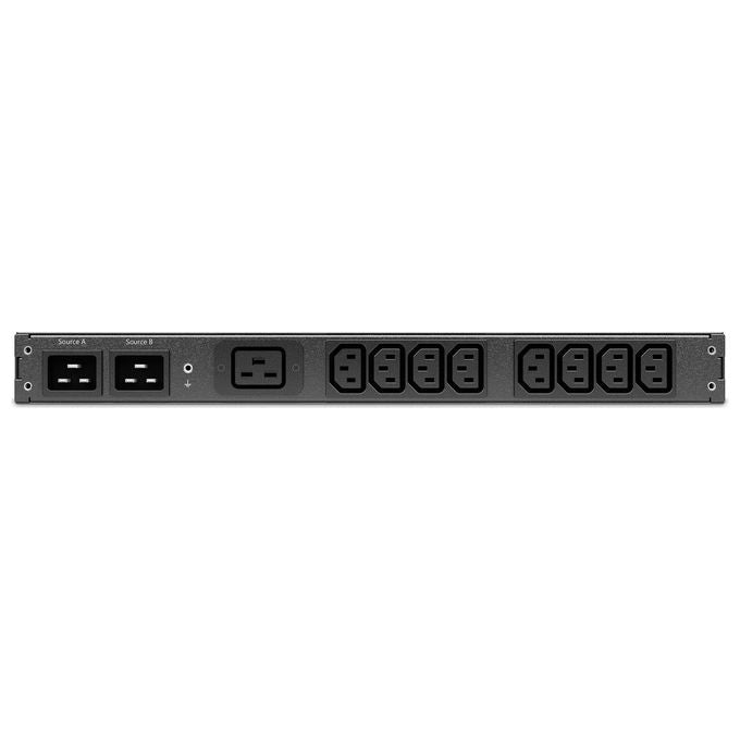 APC AP4423A Interruttore di Trasferimento Automatico Montaggio a Rack 1U 9 prese AC 8x C13 1x C19 colore Nero