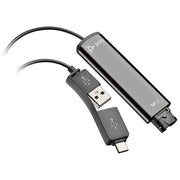 HP Poly 218266-01 DA75 Adattatore USB a Quick Disconnect QD USB-A USB-C per Cuffie Call Center colore Nero