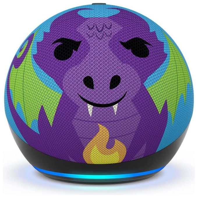 Amazon C2N6L4 Echo Dot Kids Altoparlante Intelligente con Alexa Design a Tema Drago colore Multicolore