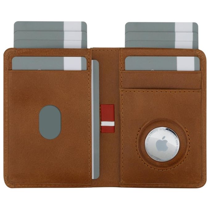 Dbramante1928 BIATGT001679 Billund Slim Portafoglio con supporto per AirTag 8 carte chiusura magnetica blocco RFID colore Cuoio