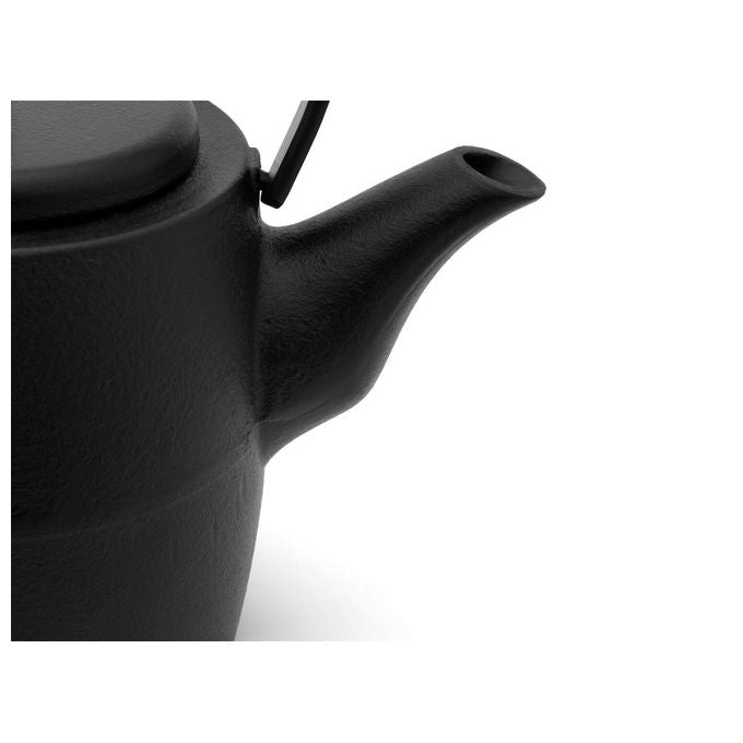 Bredemeijer 153014 Kobe Set di teiere 1200 ml in ghisa con filtro in acciaio inox e 2 tazze da 150 ml colore Nero