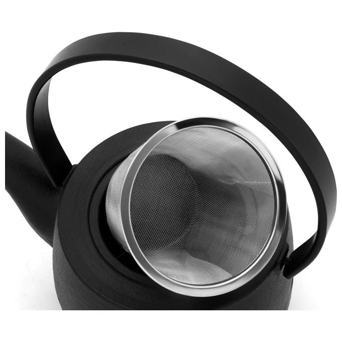 Bredemeijer 153014 Kobe Set di teiere 1200 ml in ghisa con filtro in acciaio inox e 2 tazze da 150 ml colore Nero