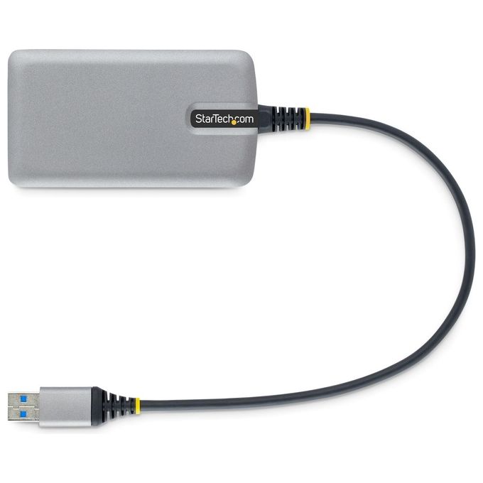 StarTech 5G3AGBB-USB-A-HUB Hub USB con 3 Porte USB-A e Porta Ethernet Gigabit 5 Gbps Alimentazione via Bus o Esterna Micro USB Cavo 30 cm colore Grigio