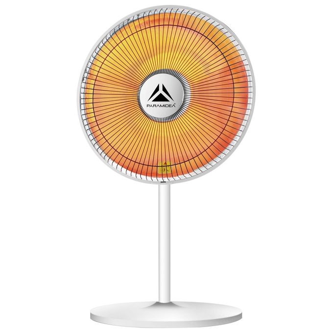 Pyramidea SC800PT Stufetta Elettrica a Fibra di Carbonio 2 Livelli di Potenza 1000 W Oscillazione 70° Termostato Regolabile Portatile colore Argento