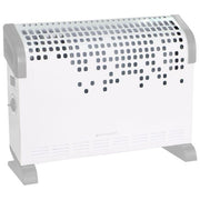 Pyramidea TC203V Stufa Elettrica a Convezione 1800 W 3 Livelli di Potenza Termostato Regolabile Protezione Anti Surriscaldamento e Anti Ribaltamento colore Grigio Bianco