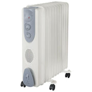 Pyramidea TL011 Riscaldatore Ambiente Elettrico a Olio 2500 W 11 Elementi 3 Livelli di Potenza Protezioni Integrate colore Grigio