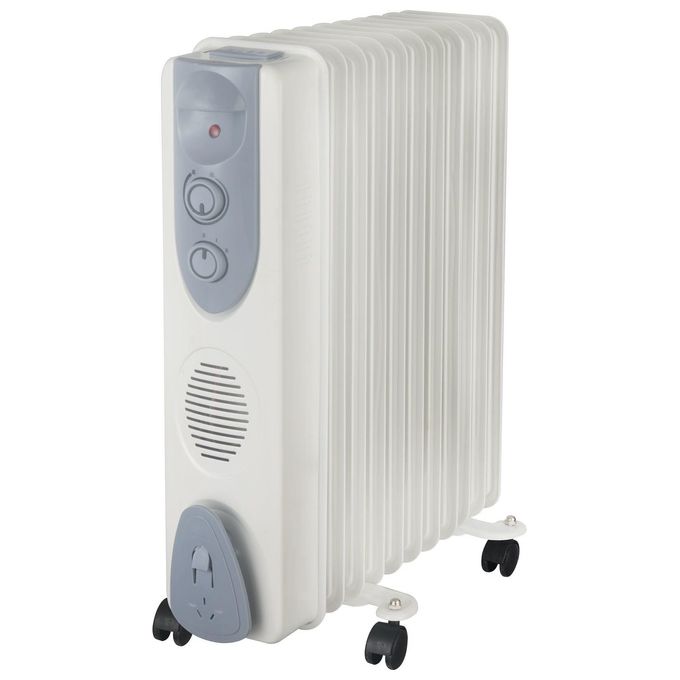 Pyramidea TL011 Riscaldatore Ambiente Elettrico a Olio 2500 W 11 Elementi 3 Livelli di Potenza Protezioni Integrate colore Grigio