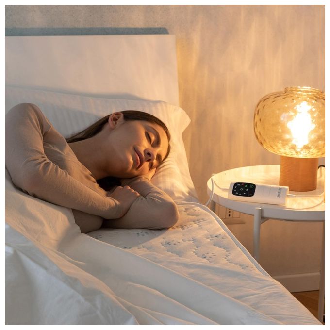 Imetec 16882 Scaldasonno Adapto Purity Matrimoniale 150W 6 Temperature Timer Antibatterico Cotone colore Bianco