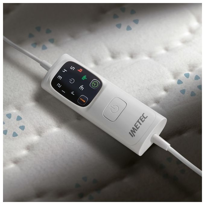 Imetec Adapto Purity Scaldasonno Singolo 150x80 cm 100% Cotone Antibatterico 150 W 6 Temperature Timer colore Bianco