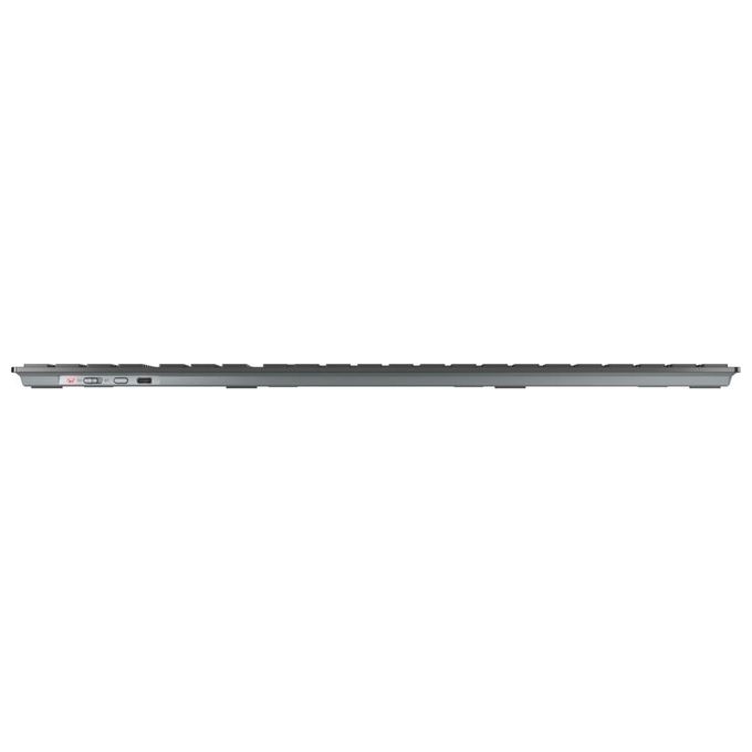 CHERRY JK-9100DE-2 KW 9100 SLIM Tastiera Senza Fili Connessione Bluetooth e Wireless 2.4 GHz Layout QWERTZ Tedesco Batteria Ricaricabile USB-C colore Nero