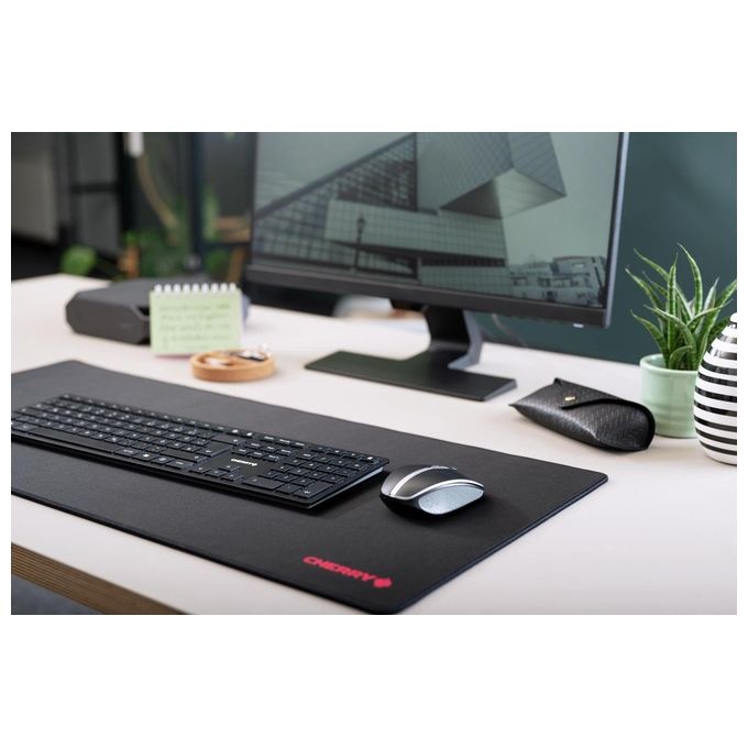 CHERRY JK-9100DE-2 KW 9100 SLIM Tastiera Senza Fili Connessione Bluetooth e Wireless 2.4 GHz Layout QWERTZ Tedesco Batteria Ricaricabile USB-C colore Nero