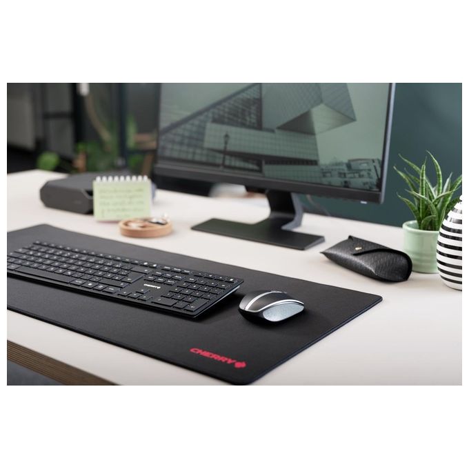 CHERRY JK-9100DE-2 KW 9100 SLIM Tastiera Senza Fili Connessione Bluetooth e Wireless 2.4 GHz Layout QWERTZ Tedesco Batteria Ricaricabile USB-C colore Nero