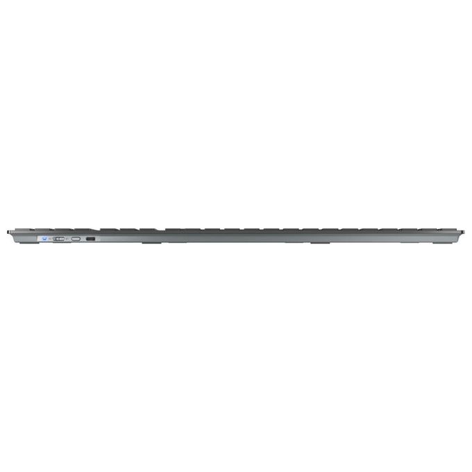 CHERRY JK-9100DE-2 KW 9100 SLIM Tastiera Senza Fili Connessione Bluetooth e Wireless 2.4 GHz Layout QWERTZ Tedesco Batteria Ricaricabile USB-C colore Nero
