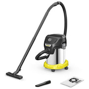 Kärcher KWD 3 S V-17-4-20-F Aspirapolvere Bidone Secco e Bagnato 17 L 1000 W colore Nero Acciaio inox Giallo