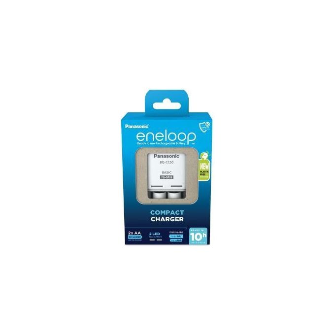Panasonic Eneloop Compact Caricabatterie BW-CC50 con 2xAA