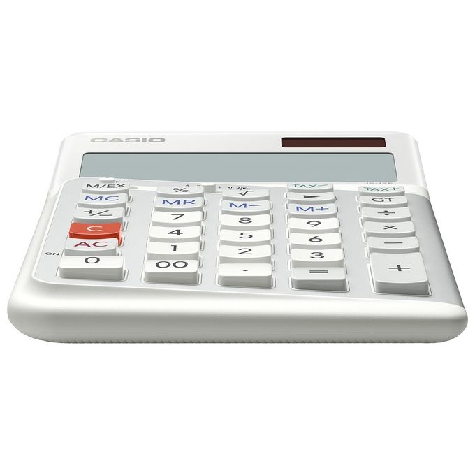 Casio JE-12E-WE Calcolatrice Ergonomica da Tavolo 12 Cifre