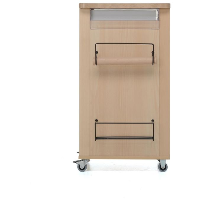 Foppapedretti 9900386303 Bistrot Carrello da Cucina in Legno con 5 Ripiani e Ruote Gommate colore Legno naturale