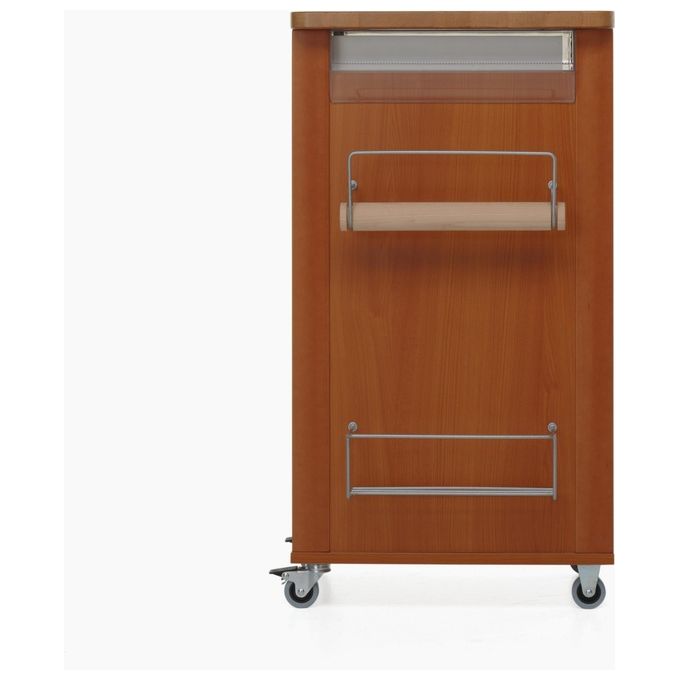 Foppa Carrello da Cucina Bistrot Noce 4 Ruote con Cassetti 86x46x50cm
