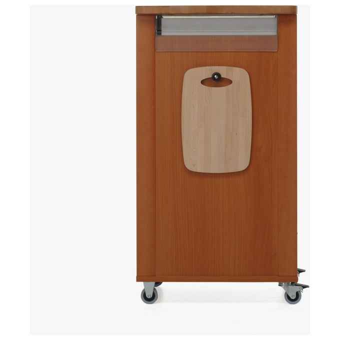 Foppa Carrello da Cucina Bistrot Noce 4 Ruote con Cassetti 86x46x50cm