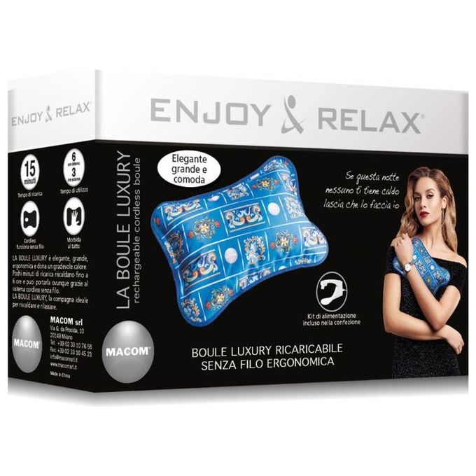 Macom Enjoy e Relax La Boule Luxury Boule Ricaricabile senza Filo Tessuto Fantasia
