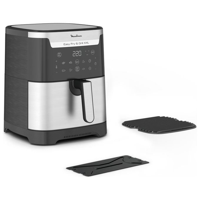 Moulinex EZ801D10 Easy Fry and Grill XXL Friggitrice ad aria 6.5 L 2 Kg Doppia Cottura FlexCook Display LCD colore Nero Acciaio Inox