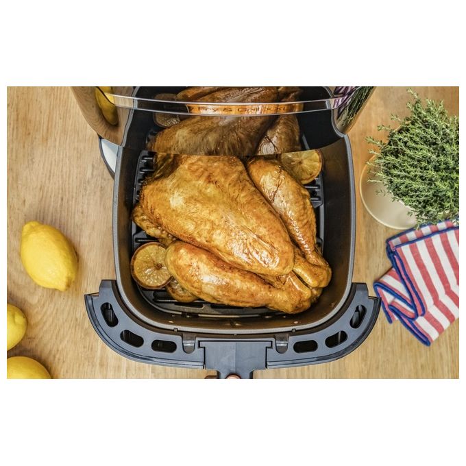 Moulinex EZ801D10 Easy Fry and Grill XXL Friggitrice ad aria 6.5 L 2 Kg Doppia Cottura FlexCook Display LCD colore Nero Acciaio Inox
