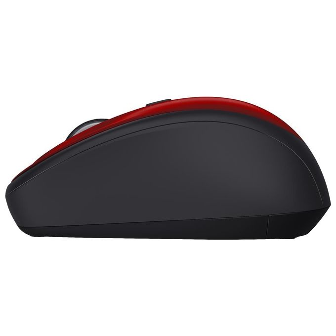 Trust Yvi Mouse Mano Destra RF Wireless Ottico 1600 DPI Nero-Rosso