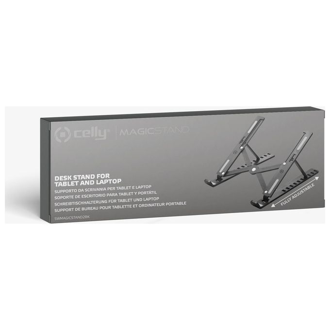 Celly Portable Magic Stand Holder Supporto per Tablet o Notebook Nero