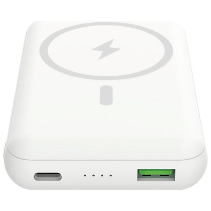 Celly MAGPB10000WH Power Bank MagSafe Wireless 10000 mAh 15W con Stand Integrato USB-A USB-C colore Bianco