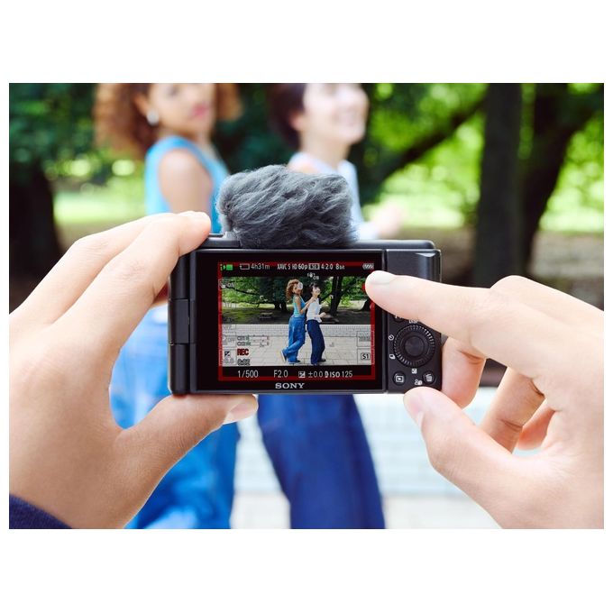 Sony ZV1FBDI.EU ZV-1F Fotocamera Compatta Vlogging 20,1 MP 4K Slow Motion Schermo Orientabile Wi-Fi colore Nero