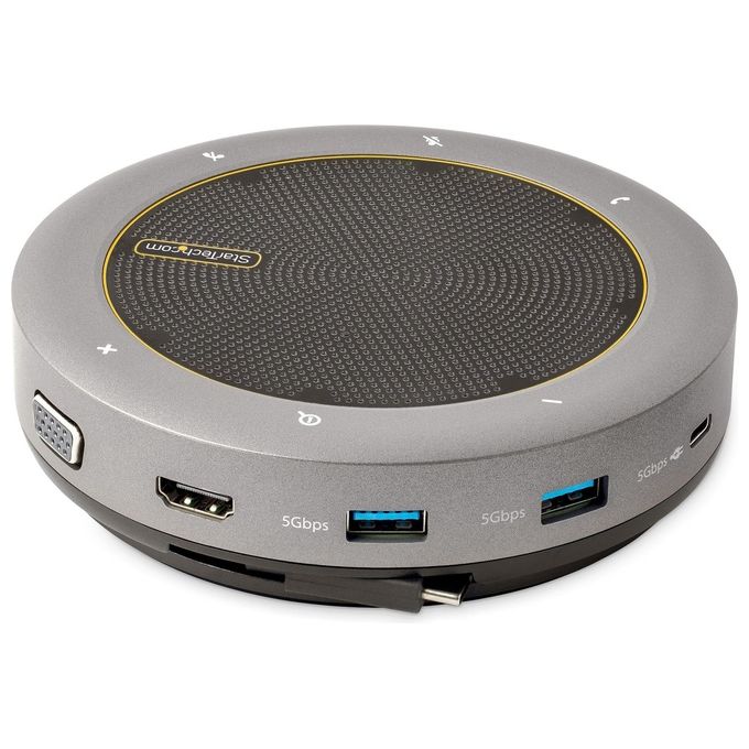 StarTech DKTBRSPMPD Docking Station USB-C con Altoparlante e Microfono HDMI 4K 60Hz VGA 2x USB-A PD 100W colore Grigio