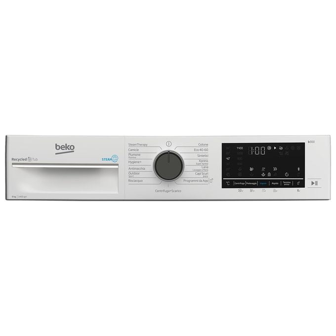 Beko BWU394B Beyond Lavatrice Carica Frontale 9 Kg 1400 rpm Classe A Inverter Vapore Bluetooth (84x60x55 cm) colore Bianco