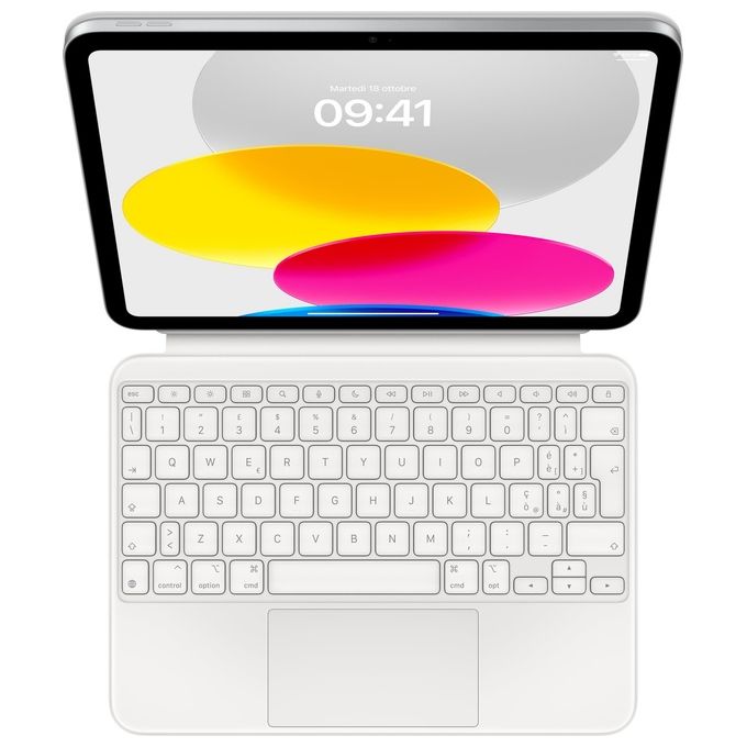 Apple MQDP3T-A Magic Keyboard Folio Tastiera per iPad 10a generazione QWERTY Trackpad 14 tasti funzione Wireless colore Bianco