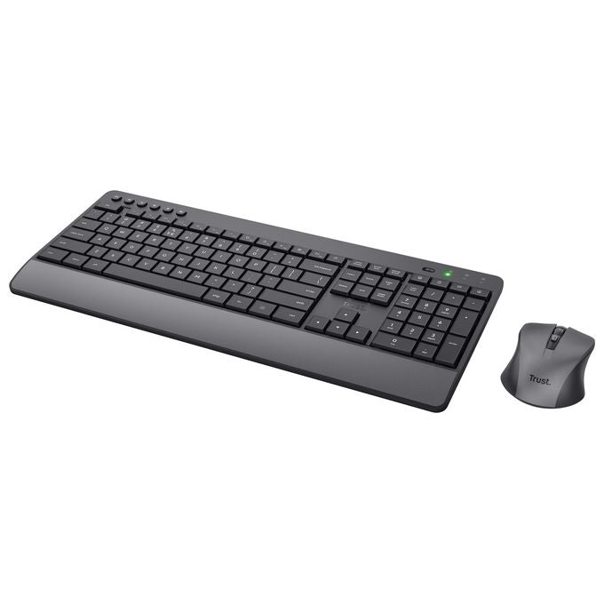 Trust 24530 Trezo Kit Tastiera e Mouse Wireless RF QWERTY Italiano Full-size Tasti Silenziosi colore Nero