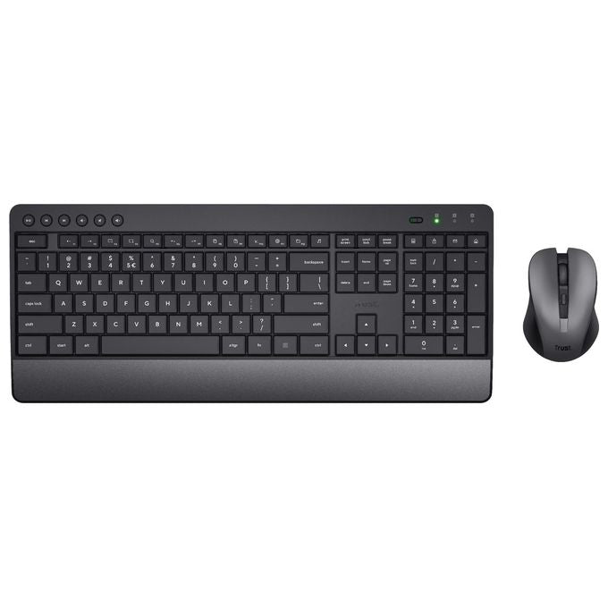 Trust 24530 Trezo Kit Tastiera e Mouse Wireless RF QWERTY Italiano Full-size Tasti Silenziosi colore Nero