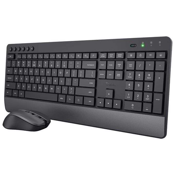 Trust 24530 Trezo Kit Tastiera e Mouse Wireless RF QWERTY Italiano Full-size Tasti Silenziosi colore Nero