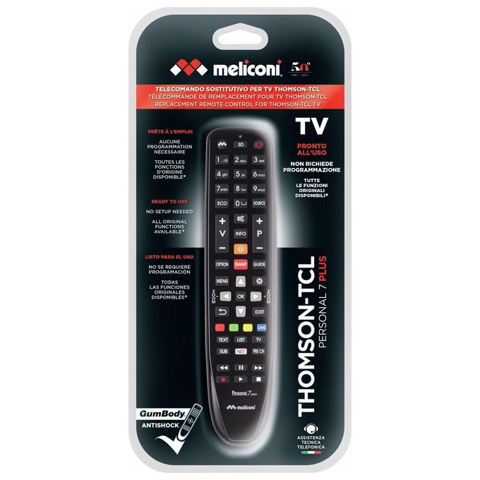 Meliconi Gumbody Personal 7 Telecomando Universale Tcl Thomson