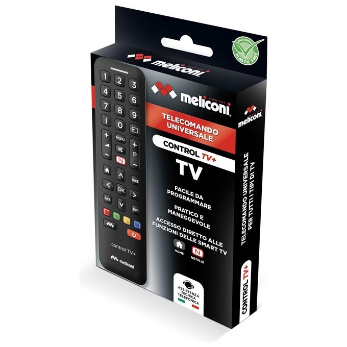Meliconi Control TV+ Telecomando Universale Tv Smart TV tasto Netflix