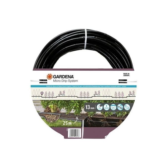 Gardena 13503-20 Micro-Drip-System Tubo Gocciolante 1.6 l-h 25 m interrato autocompensante colore Nero