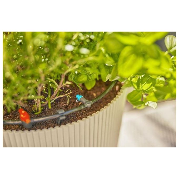 Gardena 13400-20 Micro-Drip-System Kit Irrigazione a Goccia Terrazzo 30 Piante 15 m tubo 13 mm gocciolatori regolabili 0-15 l-h colore Nero Verde