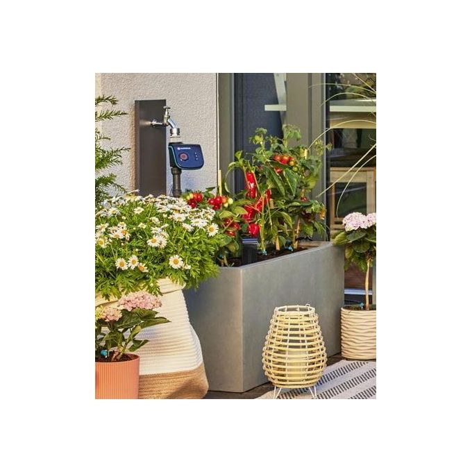 Gardena 13400-20 Micro-Drip-System Kit Irrigazione a Goccia Terrazzo 30 Piante 15 m tubo 13 mm gocciolatori regolabili 0-15 l-h colore Nero Verde