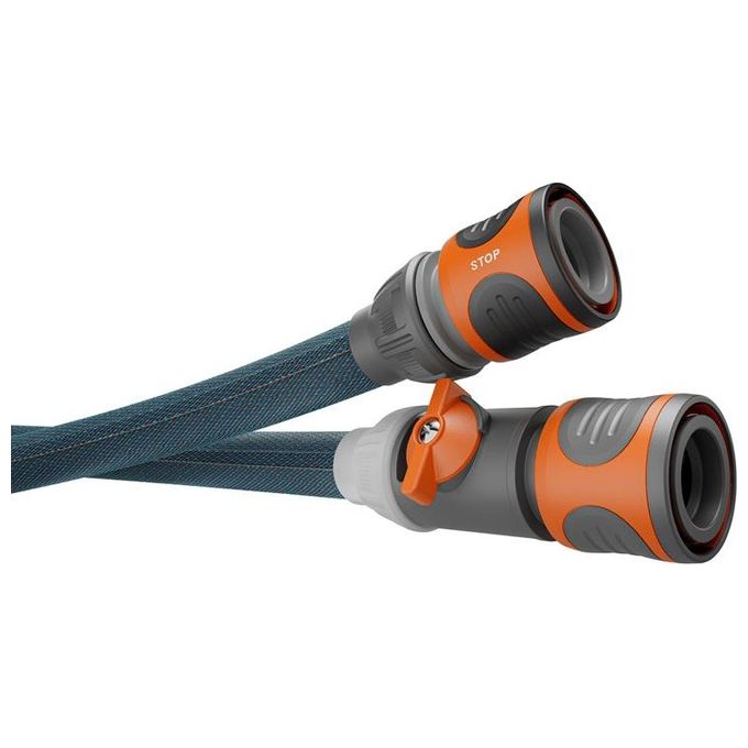 Gardena 18490-20 Liano Xtreme Tubo da Giardino Tessile 10 m 1-2'' con Adattatore per Rubinetti Interni colore Grigio Scuro Arancione