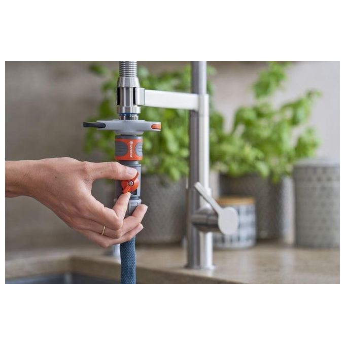 Gardena 18490-20 Liano Xtreme Tubo da Giardino Tessile 10 m 1-2'' con Adattatore per Rubinetti Interni colore Grigio Scuro Arancione