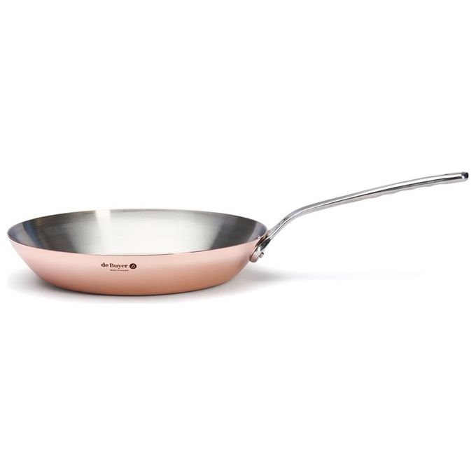 De Buyer 6224.32 Prima Matera Padella Multiuso in Rame e Acciaio inox Diametro 32 cm colore Acciaio inox Rame