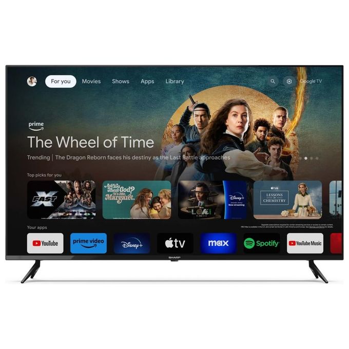 Sharp 50GL4060E Smart TV LED 50'' 4K Ultra HD Google TV Dolby Vision HDR10 Wi-Fi Bluetooth colore Nero