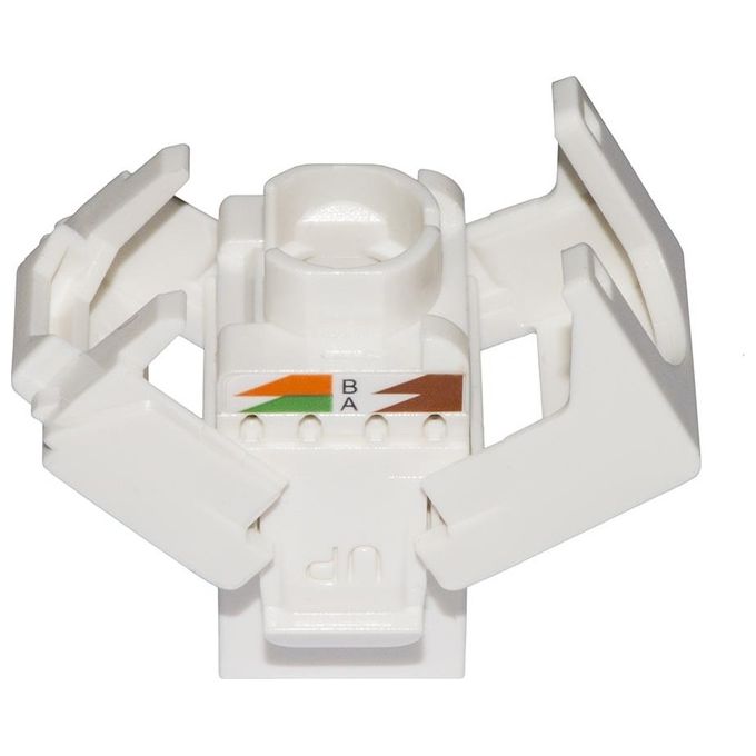 Link Presa Rete Keystone Jack Rj45 Categoria 6a Utp Tooless Bianco 180° Contatti Dorati 50 Micron