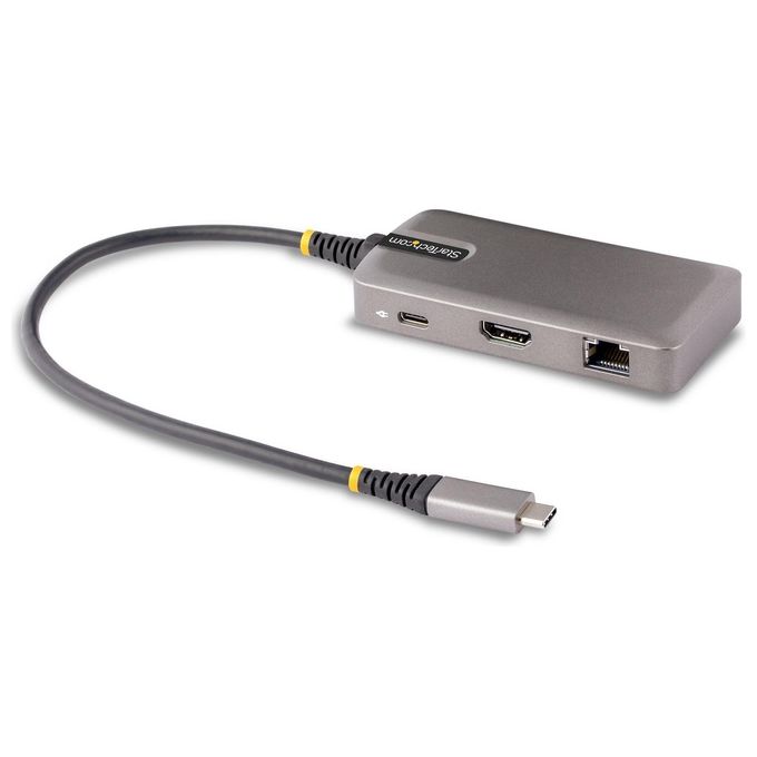 StarTech.com 103B-USBC-MULTIPORT Docking Station USB-C HDMI 4K 60Hz Hub 2 Porte USB 3.0 PD 100W GbE colore Grigio