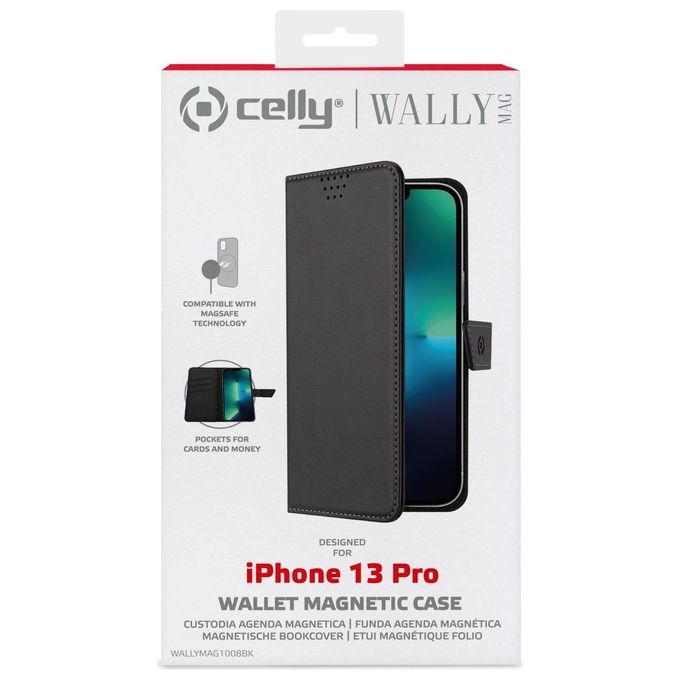 Celly WallyMag Cover per iPhone 13 Pro Nero